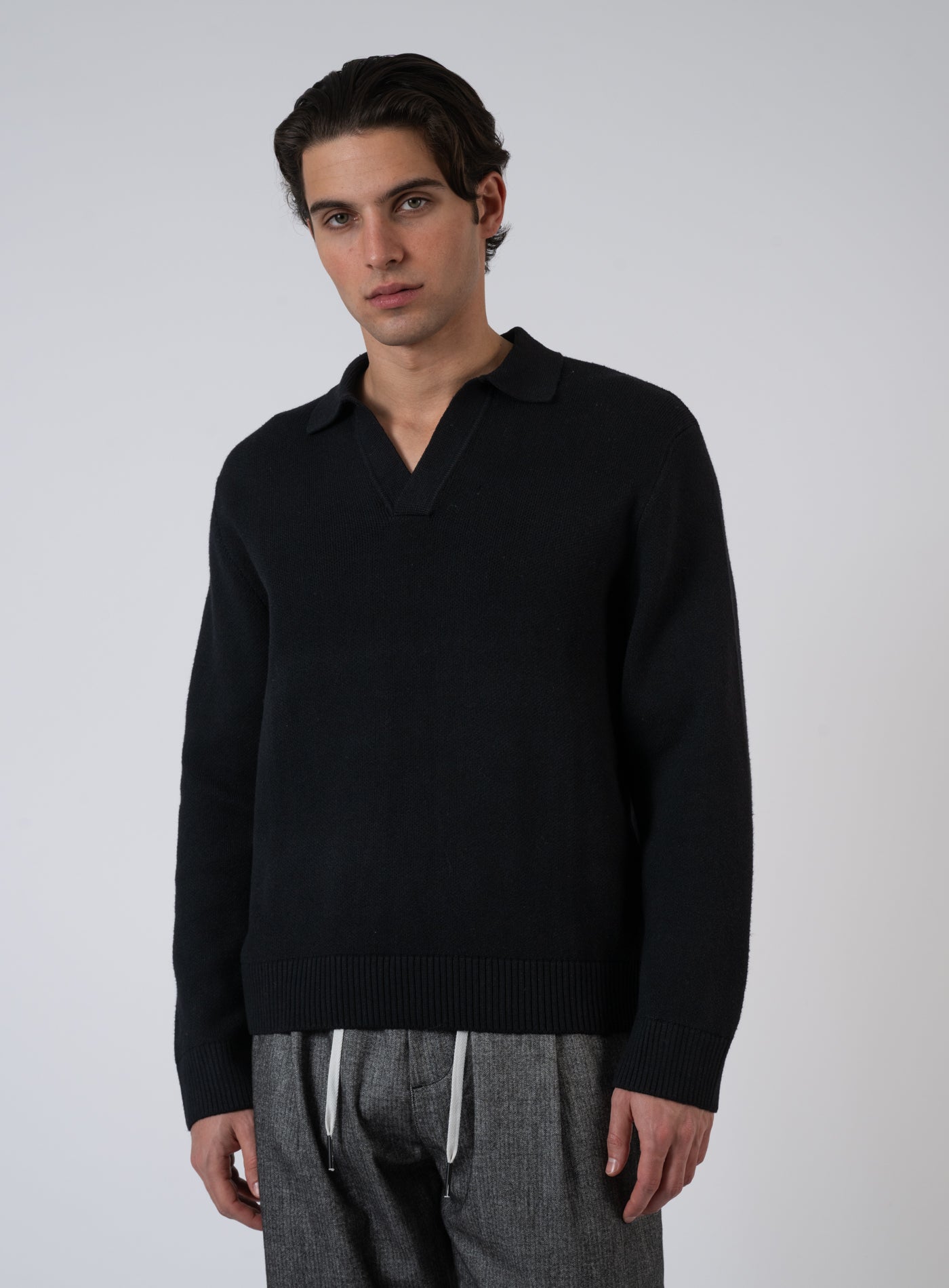 252-JCOCOVER KNIT SPLIT NECK POLO 12282845