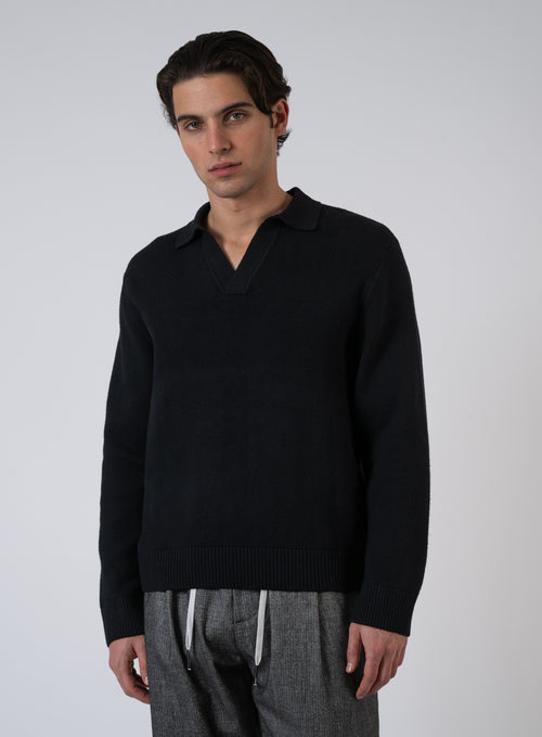 252-JCOCOVER KNIT SPLIT NECK POLO 12282845