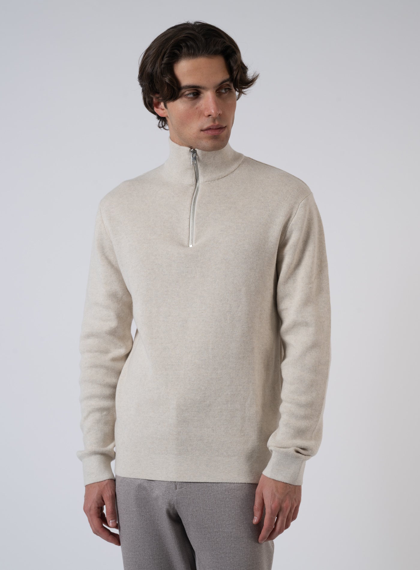 252-JPRCCMILANO STITCH KNIT HALF ZIP 12259664