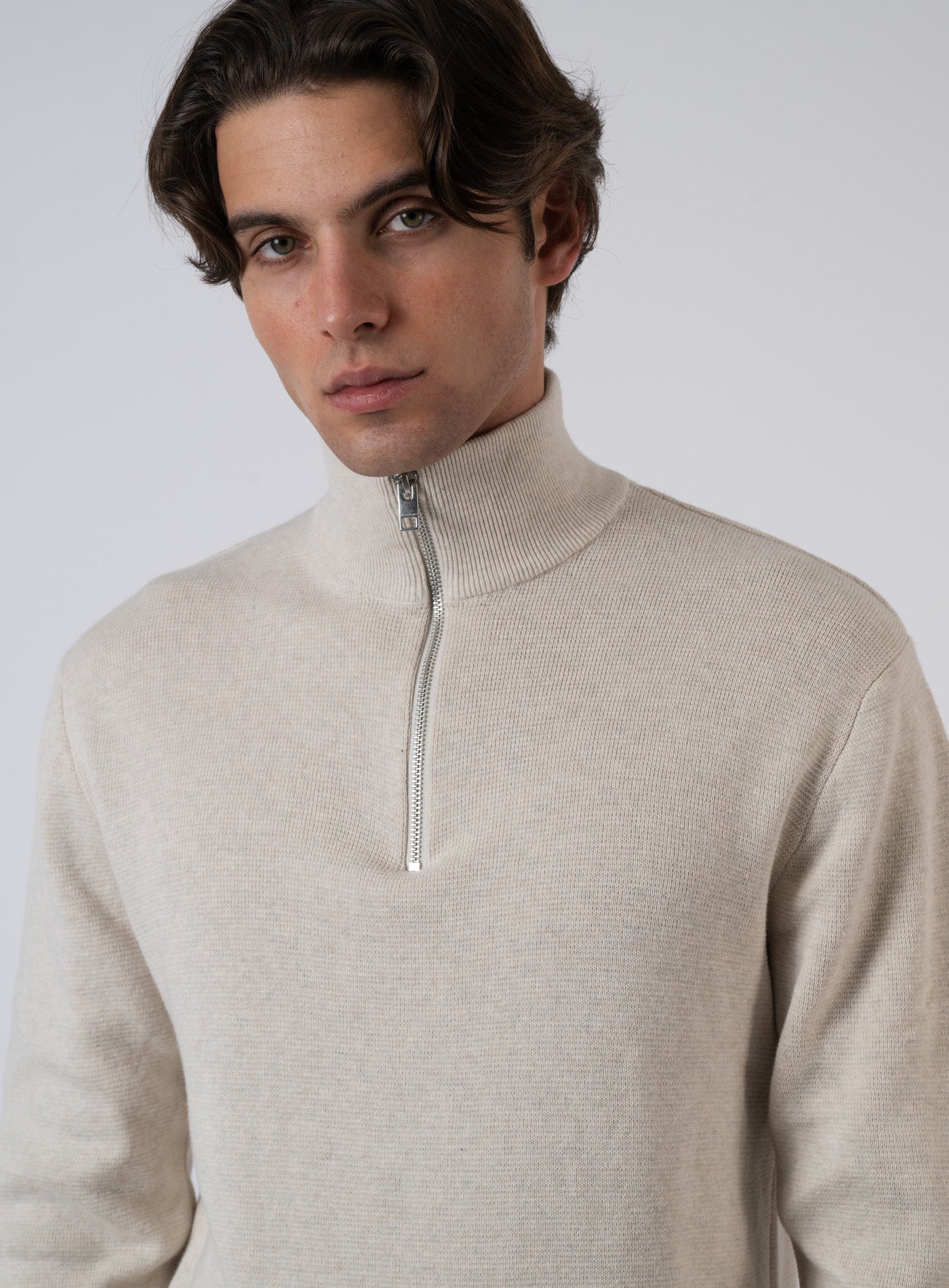 252-JPRCCMILANO STITCH KNIT HALF ZIP 12259664