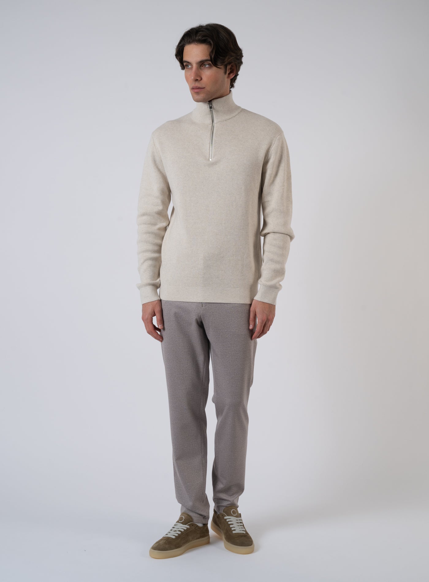 252-JPRCCMILANO STITCH KNIT HALF ZIP 12259664