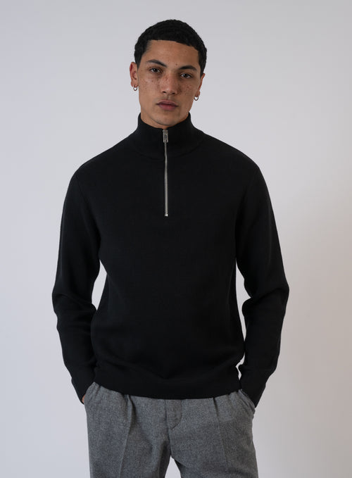 252-JPRCCMILANO STITCH KNIT HALF ZIP 12259664