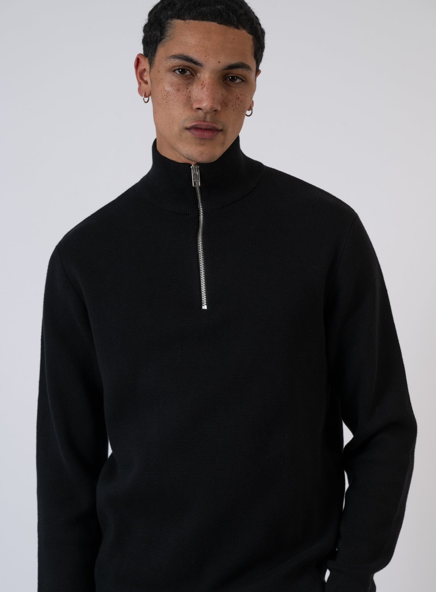 252-JPRCCMILANO STITCH KNIT HALF ZIP 12259664