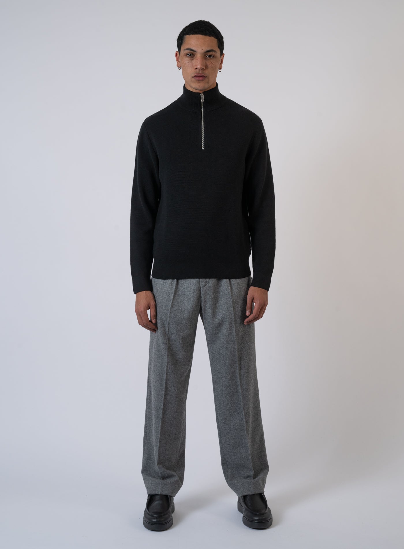 252-JPRCCMILANO STITCH KNIT HALF ZIP 12259664